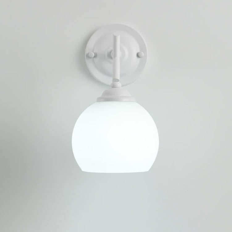 Modern Art Deco Round Glass Metal 1-Light Wall Sconce Lamp