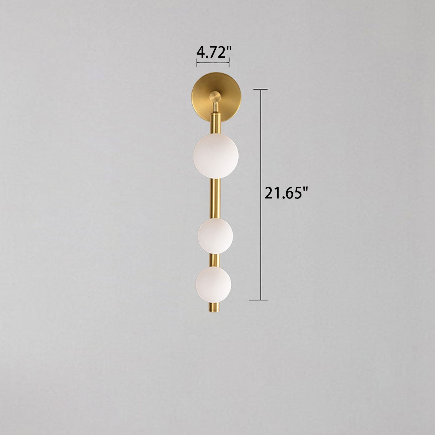 Light Luxury Iron Glass Round 3-Light Wall Sconce Lamp