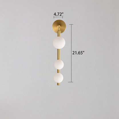 Light Luxury Iron Glass Round 3-Light Wall Sconce Lamp