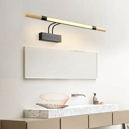 Solid Curved Arm Long Vanity Light LED Wall Sconce Lamp