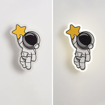 Acrylic Fairy Astronaut Iron LED Kids Wall Sconce Lamp