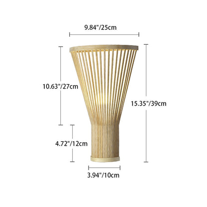 Japanese Tapered Bamboo 1-Light Wall Sconce Lamp