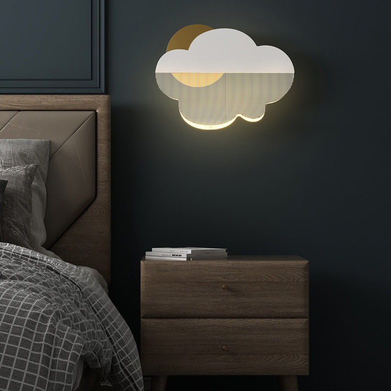 Modern Art Deco Iron Acrylic Cloud LED Wall Sconce Lamp