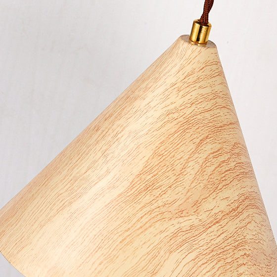 Cone Iron Water Turned Wood Grain Wood Wall Sconce Lamp