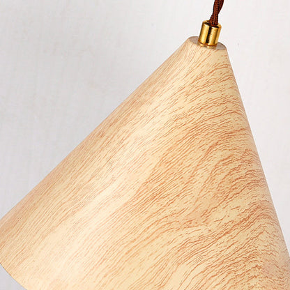 Cone Iron Water Turned Wood Grain Wood Wall Sconce Lamp