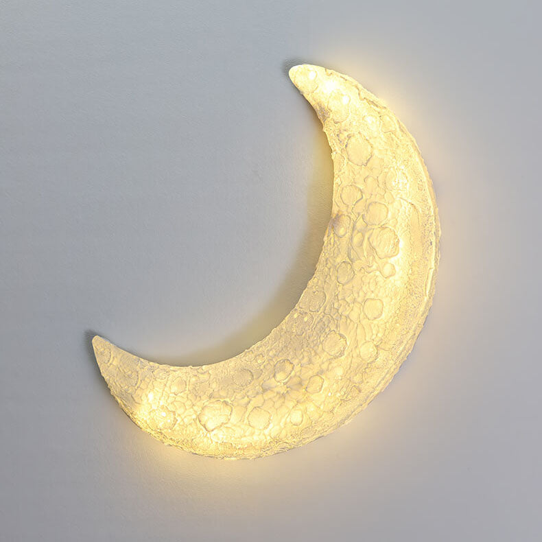 Outdoor Moon Shape Resin LED Rainproof Wall Sconce Lamp