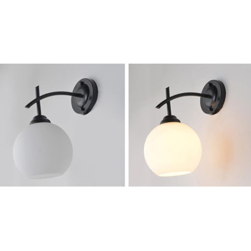 Retro Rustic Iron Glass 1-Light Wall Sconce Lamp