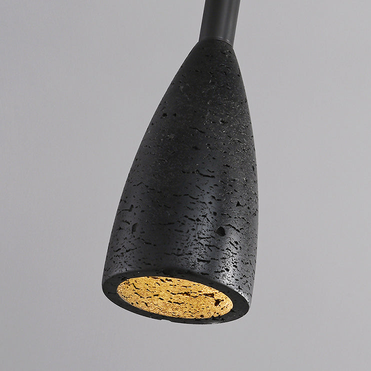 Cylindrical Black Travertine 1-Light Wall Sconce Lamp