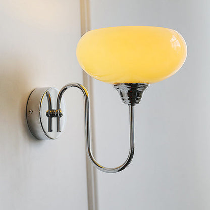 Nordic Round Dome Iron Glass 1-Light Wall Sconce Lamp
