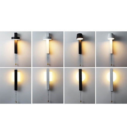 Wrought Iron Acrylic Pull Wire Switch LED Wall Sconce Lamp
