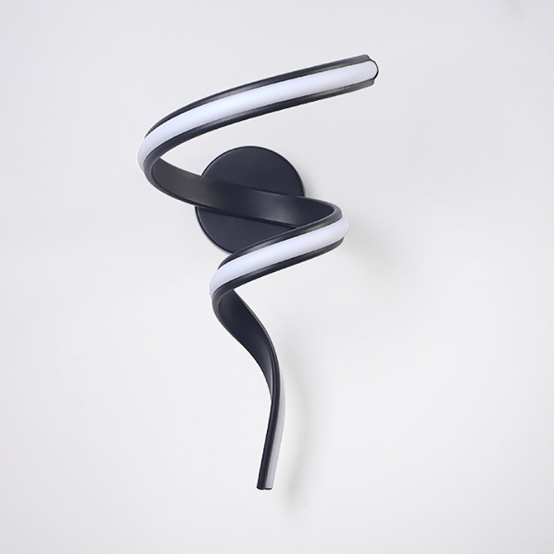 Spiral Iron Aluminium Silicone LED Wall Sconce Lamp