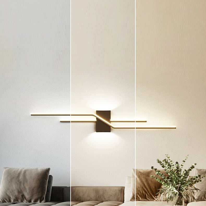 Aluminum Geometric Long Straight Line LED Wall Sconce Lamp
