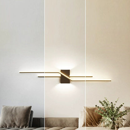 Aluminum Geometric Long Straight Line LED Wall Sconce Lamp