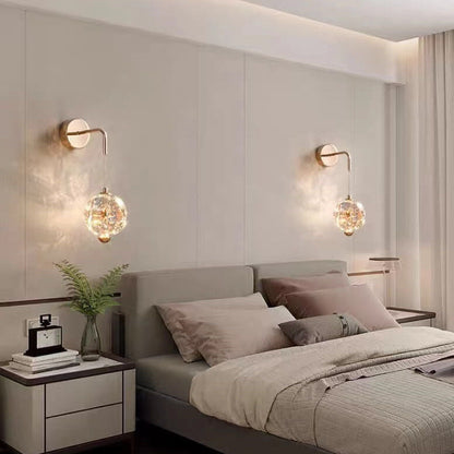 Modern Luxury Orb Hardware Crystal LED Wall Sconce Lamp