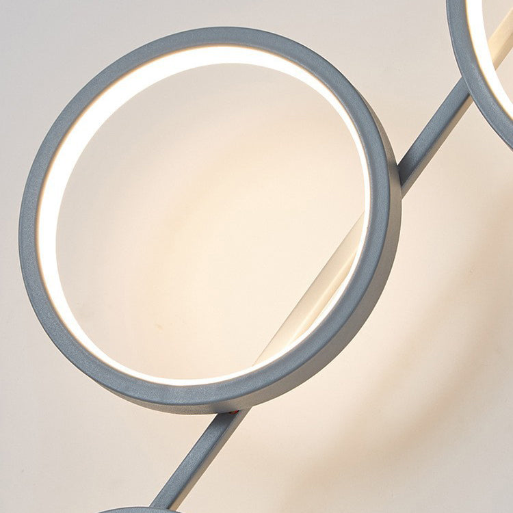 Multiple Circle Iron Silicone LED Wall Sconce Lamp