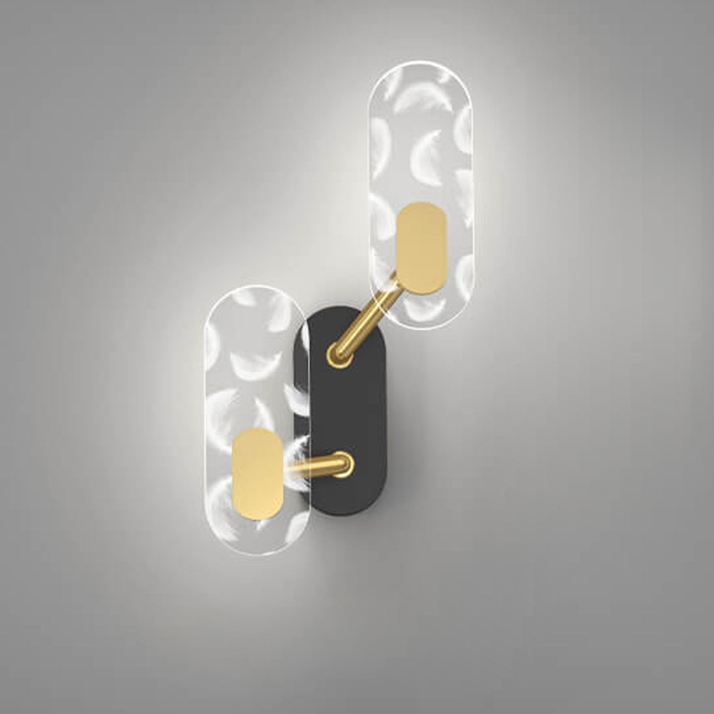Creative Acrylic Ring Black Gold LED Wall Sconce Lamp