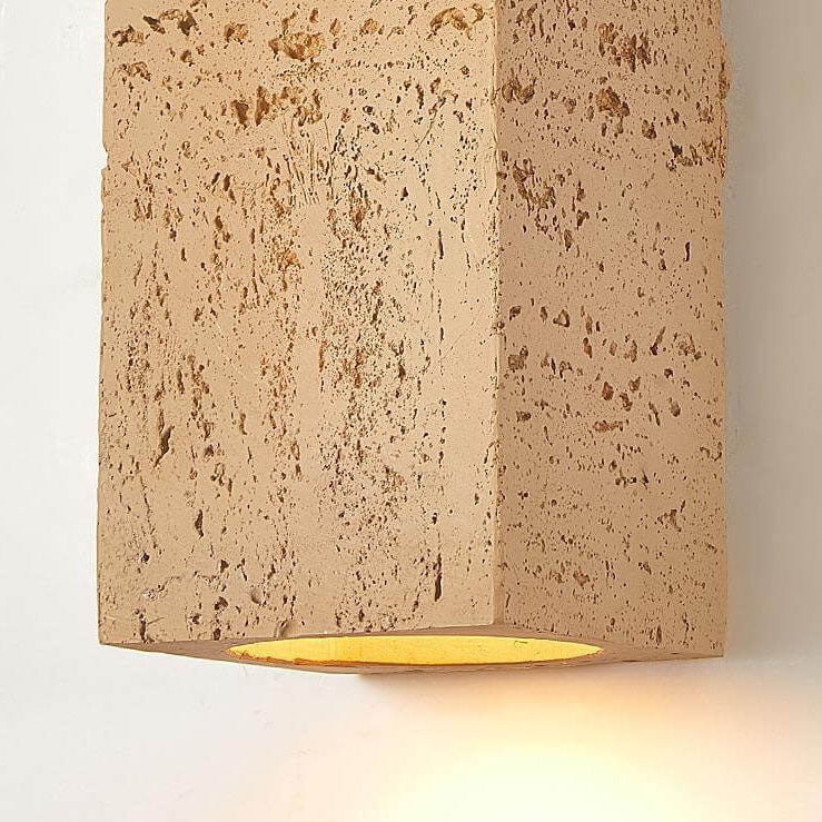 Wabi-sabi Square Column Hand Sculpted LED Wall Sconce Lamp