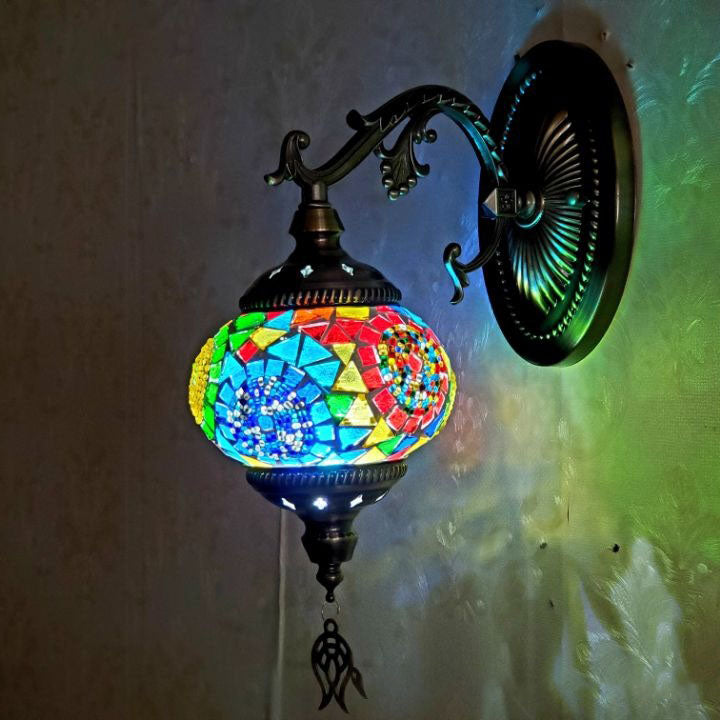 European Exotic Cracked Glass 1-Light Wall Sconce Lamp