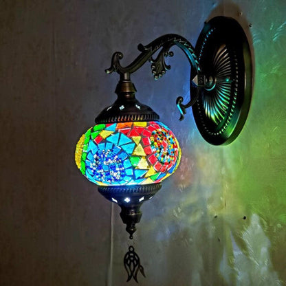 European Exotic Cracked Glass 1-Light Wall Sconce Lamp