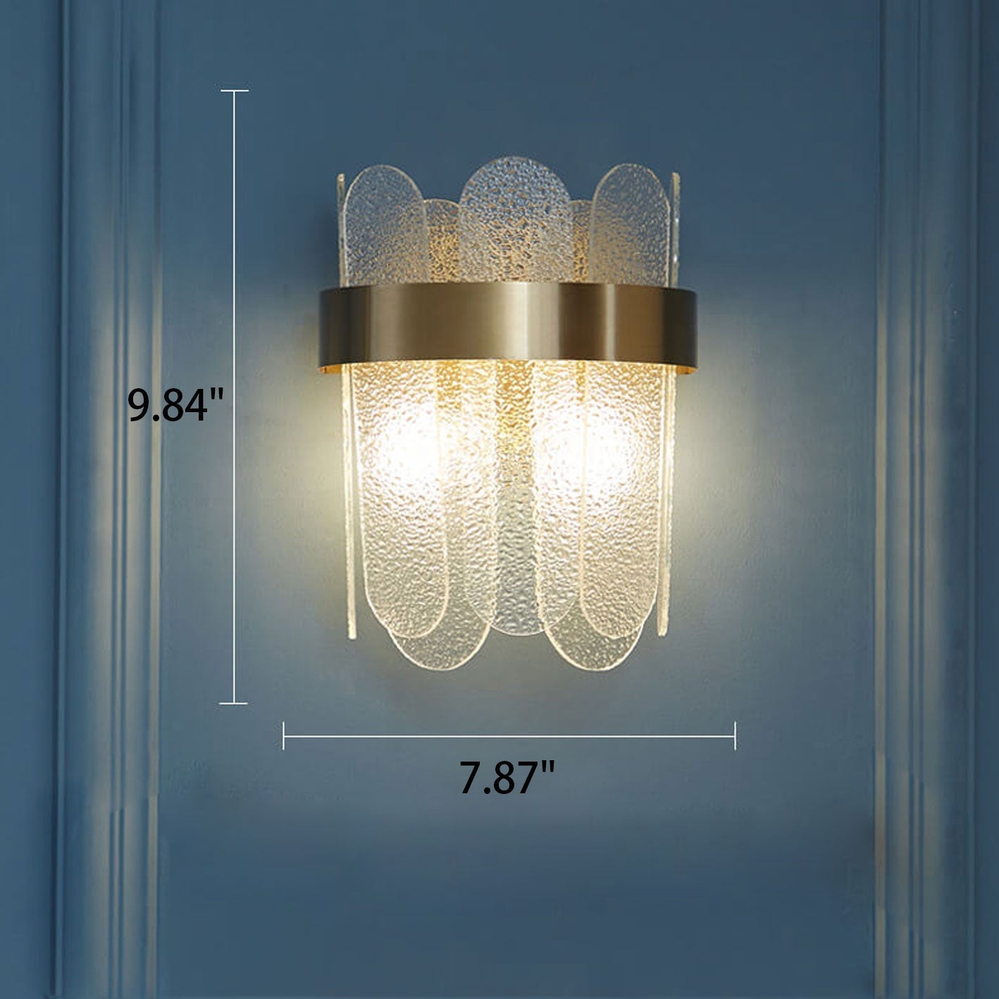 Light Glass Combination Design 2-Light Wall Sconce Lamp