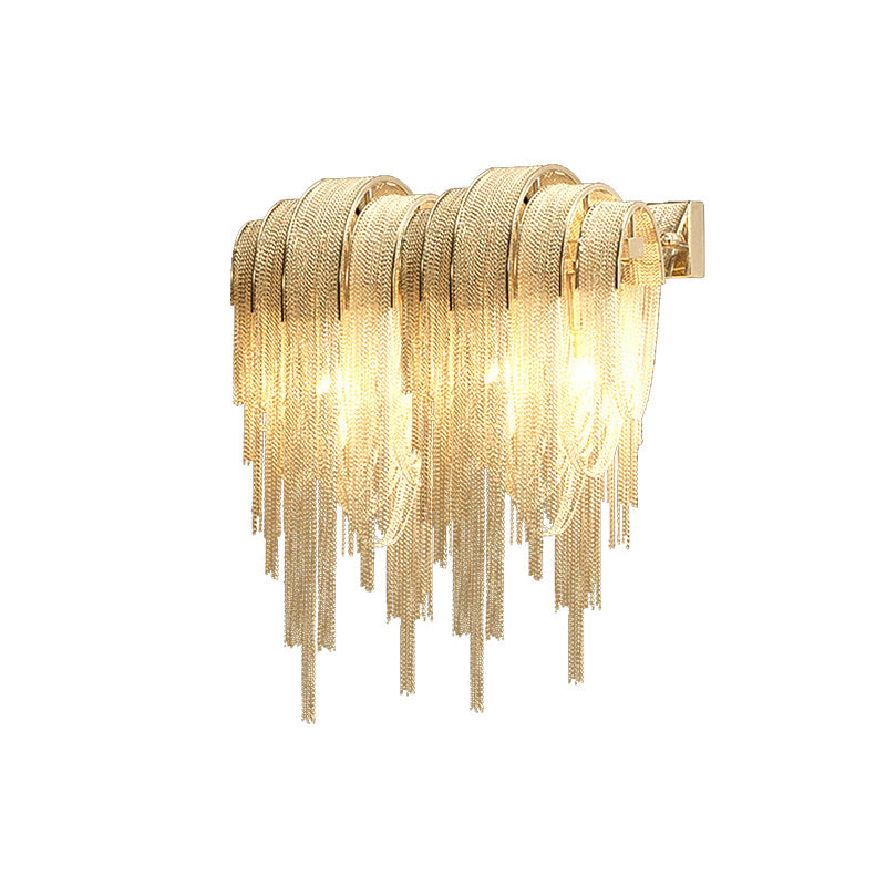 Iron Aluminum Tassel Chain 2/4 Light Wall Sconce Lamp