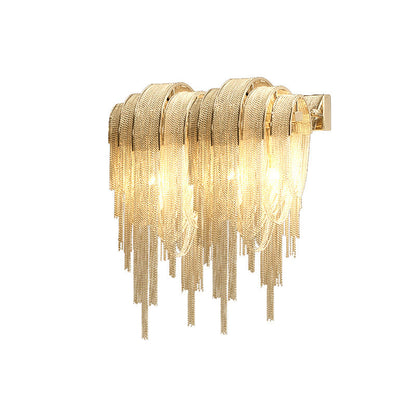 Iron Aluminum Tassel Chain 2/4 Light Wall Sconce Lamp