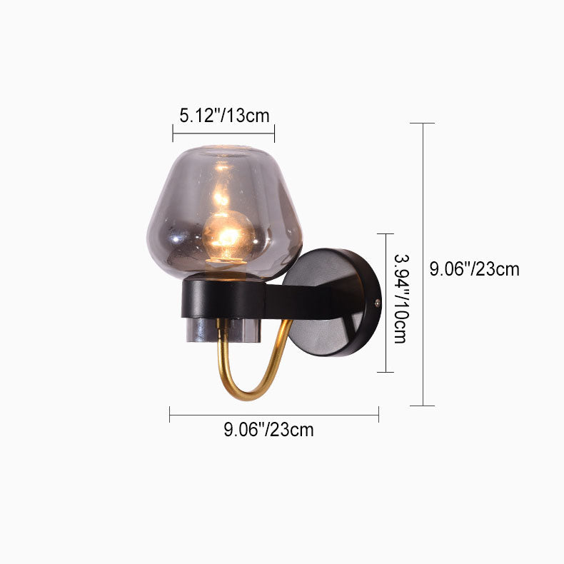 Scandinavian Iron Glass Cup Design 1-Light Wall Sconce Lamp
