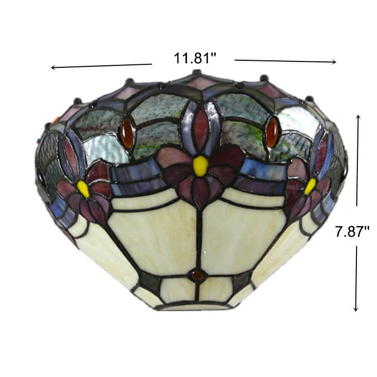 Tiffany Flower Stained Glass Bowl 1-Light Wall Sconce Lamp