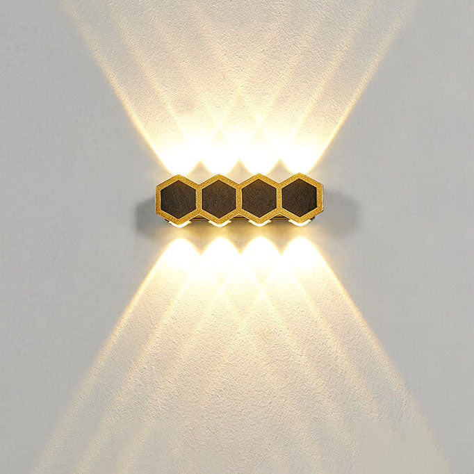 Outdoor Combination Black Gold LED Wall Sconce Lamp