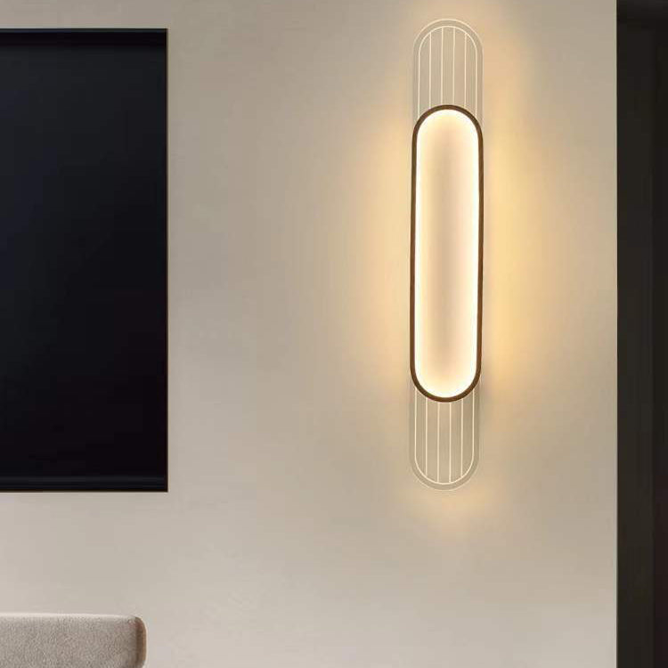 Nordic Iron Acrylic Strip Elliptical LED Wall Sconce Lamp