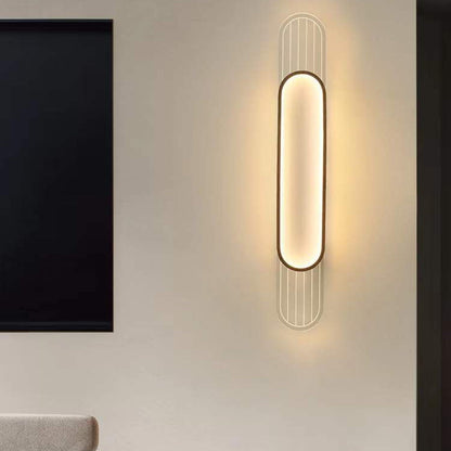 Nordic Iron Acrylic Strip Elliptical LED Wall Sconce Lamp