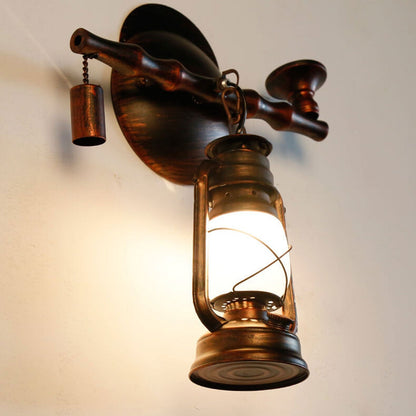 Vintage Pipe Kerosene Iron Antique Wall Sconce Lamp