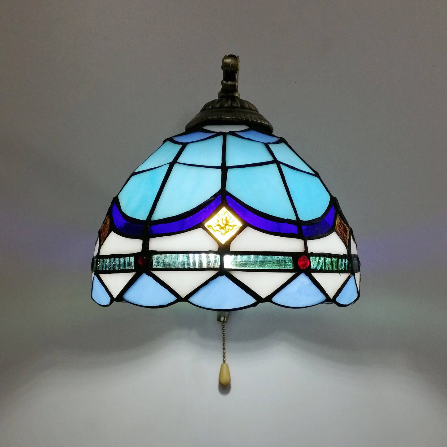 Tiffany Resin Glass Flower Shape 1-Light Wall Sconce Lamp