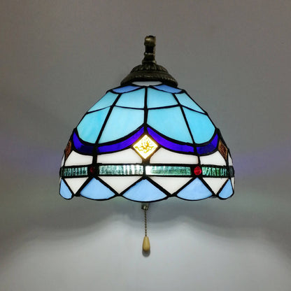 Tiffany Resin Glass Flower Shape 1-Light Wall Sconce Lamp