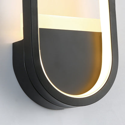 Iron Silicone Elliptical Circular Arc LED Wall Sconce Lamp