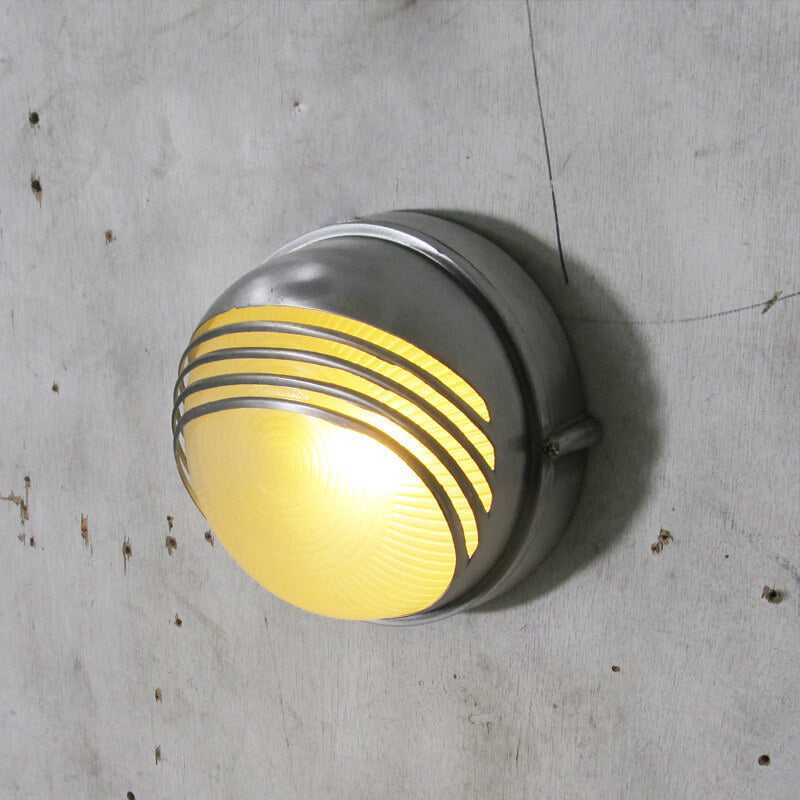 Glass Zinc Alloy Half Round 1-Light Wall Sconce Lamp
