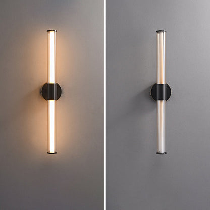Minimalist Cylindrical Copper Glass LED Wall Sconce Lamp