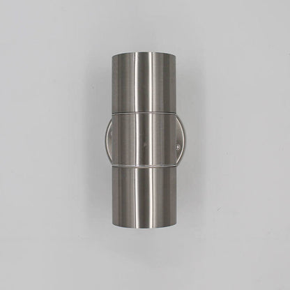 Stainless Steel Cylinder 2-Light Wall Sconce Lamp