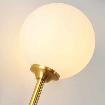 Nordic Copper Glass Ball V-Shaped 2-Light Wall Sconce Lamp