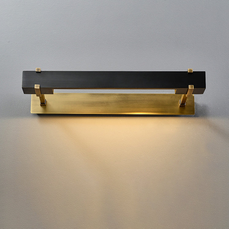 Antique Brass Strip 2-Light Mirror Front Wall Sconce Lamp