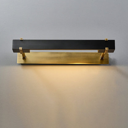 Antique Brass Strip 2-Light Mirror Front Wall Sconce Lamp