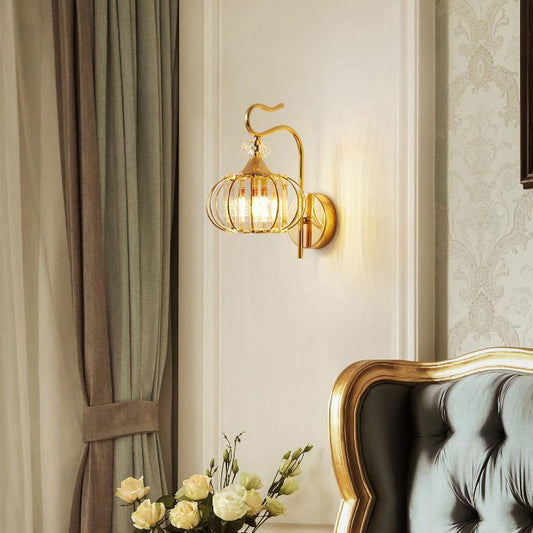 Oval Cylinder Hardware Crystal 1-Light Wall Sconce Lamp