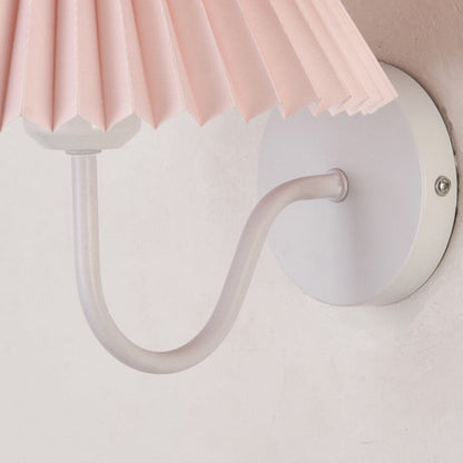 Mushroom Curved Rod Iron Fabric 1-Light Wall Sconce Lamp