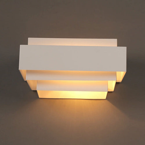 Square Geometric Cascade Iron 1-Light Wall Sconce Lamp