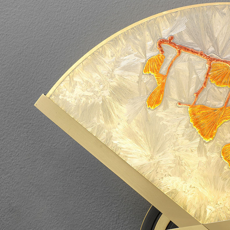 Chinese Copper Magnesium Acrylic LED Wall Sconce Lamp
