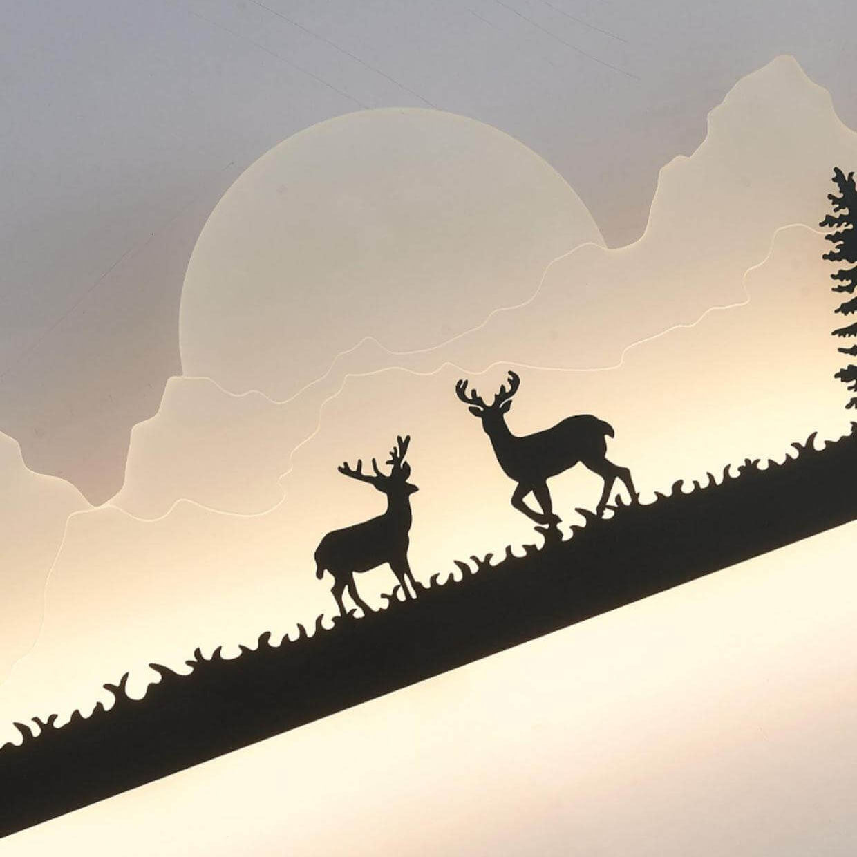 Chinese Landscape Painting Outside LED Wall Sconce Lamp