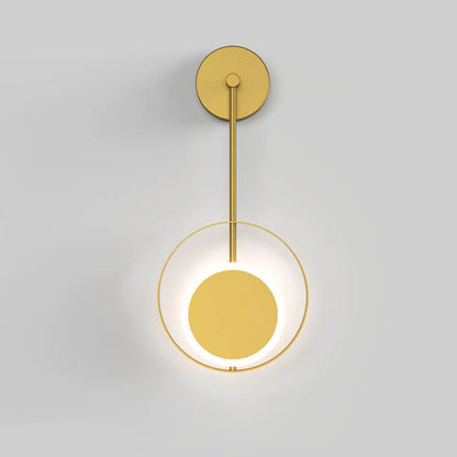 Iron Circle Straight Arm LED Light Wall Sconce Lamp