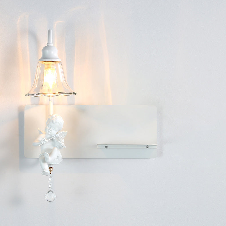 Creative Angel Petal Resin Glass 1/2 Light Wall Sconce Lamp