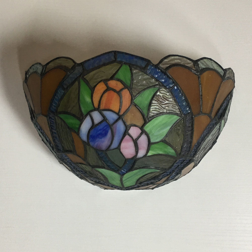 Tiffany Flower Dragonfly 1-Light Wall Sconce Lamp