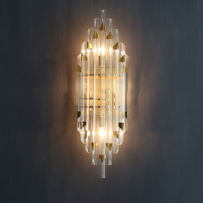 Luxury Stripe Hardware Crystal 2/4 Light Wall Sconce Lamp